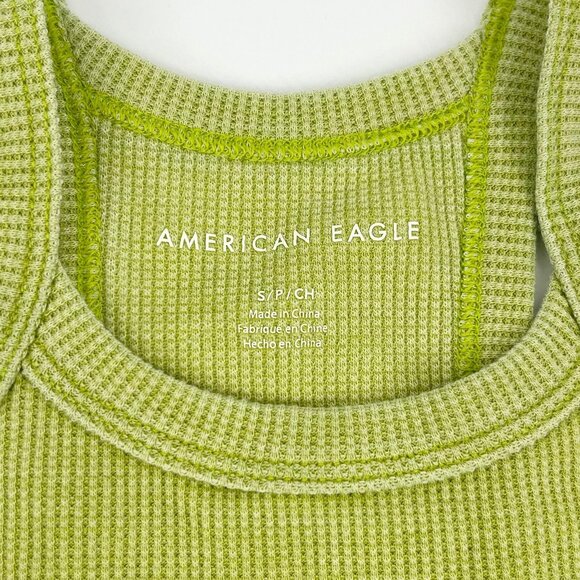 NWT American Eagle Green High Neck Cropped Tank Top - Picture 3 of 5